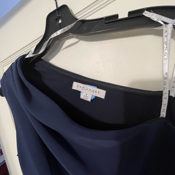 Kay Unger Walk Thru Jumpsuit Navy Blue Size 6 - Picture 4 of 4